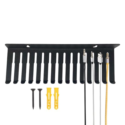 Organisateur de Câbles - Organisateur Métallique À Multiple Fentes Pour Rangement Murale | Système de Gestion de Câbles Facile à Installer pour Ateliers Studios Bureaux Maisons