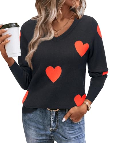 Image of Women's Spring Sweaters 2026 Casual Long Sleeve Pullover V Neck Lightweight Sweatshirts Cute Blouse Tops