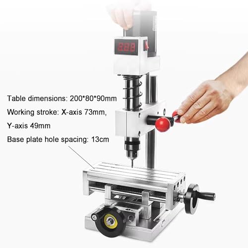 Taladro eléctrico de sobremesa, máquina ranuradora 3 en 1, ajuste de altura, rango de sujeción de 0,6 a 6 mm, regulador de velocidad continuo para joyería de metal y madera