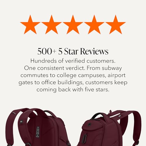SwissGear 1900 Mini ScanSmart 16-Inch Backpack, Fits Up to 13-Inch Laptop, RFID Protection & ScanSmart TSA-Friendly Compartment, Merlot - image 8
