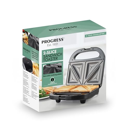 PROGRESS EK5851P Sandwich Toaster, Plastic, Black