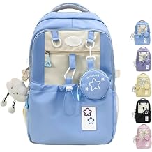 Rosy Posy Backpack, Cute Backpack, Travel Double Shoulder Bag Straps Large Capacity Blue