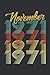 Produktbild November 1971 (Music Sheet Notebook): Wife Birthday Gift October November, November Gifts For Women