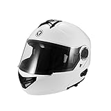 TORC T27 Full Face Modular Helmet with Blinc Bluetooth (White, Small)