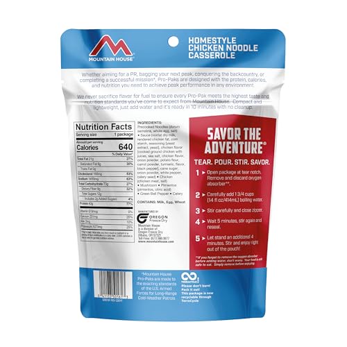 Mountain House Homestyle Chicken Noodle Casserole Pro-Pak | Freeze Dried Backpacking & Camping Food | 1 Serving - Image 3