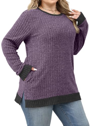 Image of Sampeel Long Sleeve Shirts for Women Tunic Sweaters Fall Fashion Outfits | Sweaters for Women, Early Fall Fashion Must Haves 2026, Long Tunic Tops, Vacation Outfits, Autumn, Plus Size Blouses