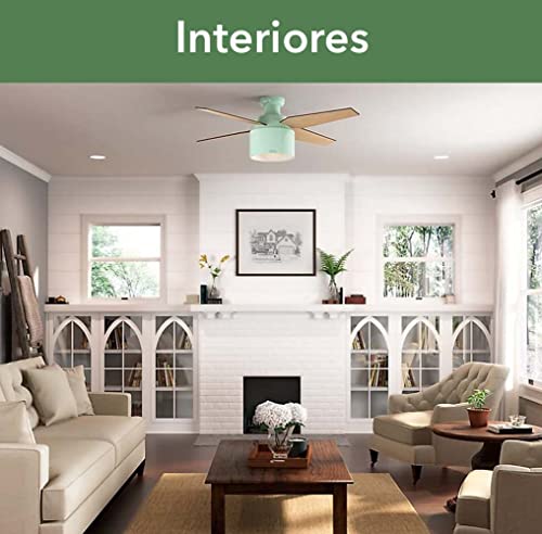 Hunter 52 inch Indoor Ceiling Fan with LED Light and Remote Control - Modern Ceiling Fan, Low Profile Mount, 4 Blades, For Bedroom, Living Room, or Kitchen, Quiet - Cranbrook 59260, Mint - Image 5