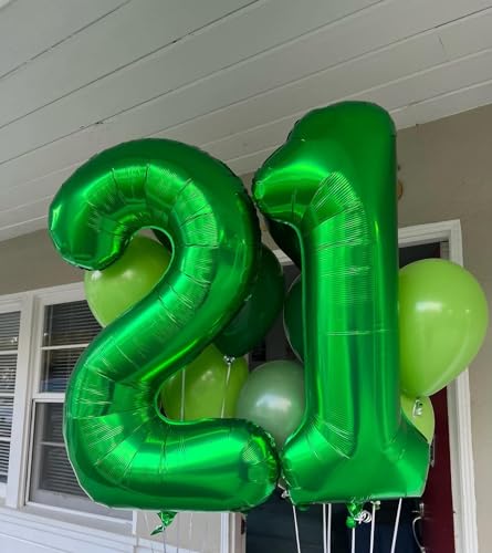 Image of Dark Green Number 1 Balloon 40 Inch, 1st Birthday Balloon First Birthday Decorations, Shiny Dark Green Party Supplies