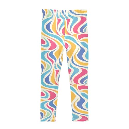 Colorful Waves Kids Girl's Active Leggings Soft Full Length Lounge Pants Sports2