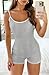 Lacozy Summer Rompers for Women Sexy One Piece Pajamas Square Neck Sleeveless Cute Pjs Shorts Bodysuit Grey S