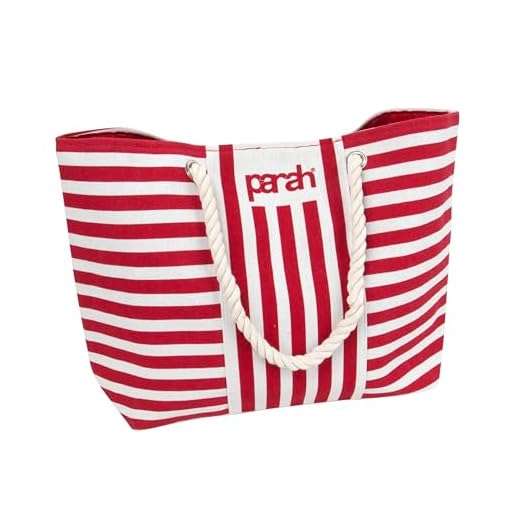 PARAH, Borsa da Mare Grande 48 x 32, Fashion e Versatile, Colori Assortiti (Rossa)