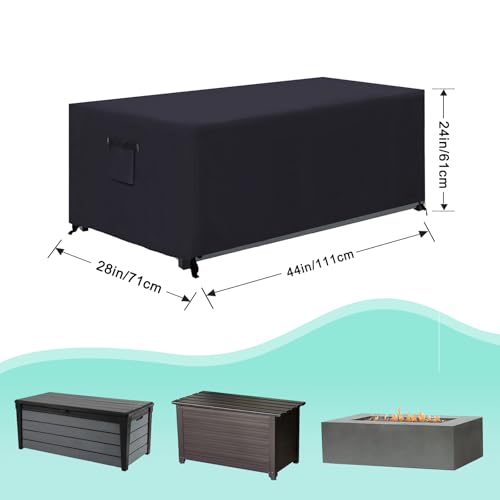 ABCCANOPY Patio Deck Box Cover Waterproof And Dustproof Winter Protection Outdoor Storage Box Cover Universal Furniture Cover 44x28x24 Black by ABCCANOPY - Used condition - Image 2