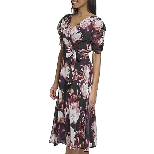 Image of DKNY womens 3 /4th Sleeve Faux Wrap Dress