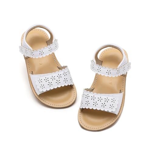 Image of Felix & Flora Toddler Girl Sandals -Flower Girl Dress Shoes Open Toe Little Kid Flats
