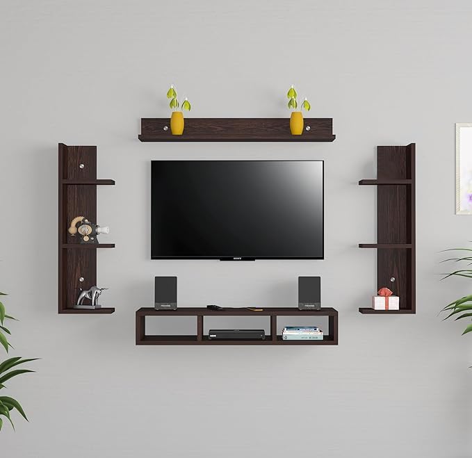 Nory Engineered Wood Wall Mount Tv Entertainment Unit Set Top Box Stand | Wall TV Shelf | TV Unit Wall Mount - (Wenge, D.I.Y)