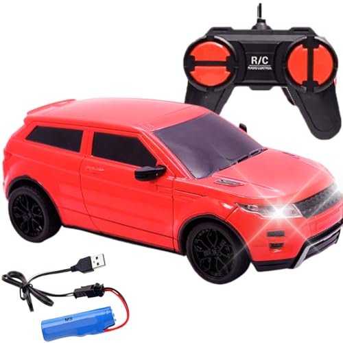 Image of KIDZYMON RC Car High Speed Mini 1:24 Scale USB Rechargeable Remote Control Car for Kids | Racing Car I Red Colour