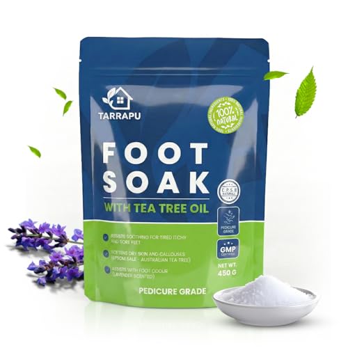 Pedicure Quality Foot Soak with Tea Tree Oil & Epsom Salt | Helps Treat Nail Fungus Athletes Foot | Anti Fungal Nail Treatment | Foot Moisturiser & Deodorizer Feet Soak | Exfoliating Foot Soak