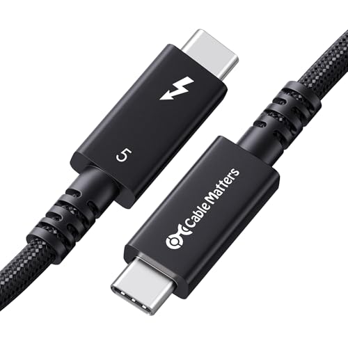Cable Matters [Intel Certified] 80Gbps Active Thunderbolt 5 Cable - 6.6ft / 2m, Supports up to 120Gbps Bandwidth Boost, 240W Charging, 8K Video, Compatible with Thunderbolt 4/3, USB4, and USB-C
