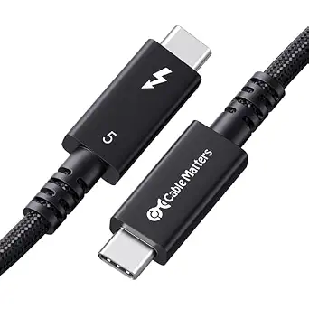 Cable Matters Active Thunderbolt 5 Cable - 6.6ft / 2m, Supports 80Gbps, 240W Charging, 8K Video, Compatible with Thunderbolt 4/3, USB4, USB-C