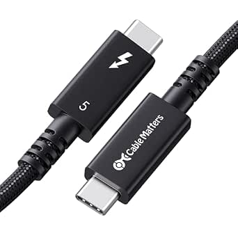 Cable Matters Intel Certified 80Gbps Active Thunderbolt 5 Cable, 6.6ft, Black