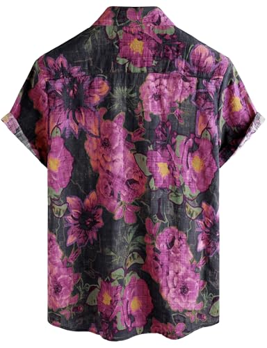 Image of VATPAVE Mens Casual Hawaiian Floral Shirts Short Sleeve Button Down Tropical Shirts Beach Summer Shirts