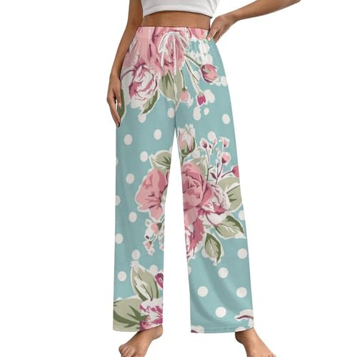 Rose Rose pantalon de pyjama femme bas de nuit vêtement taille S avec poches
