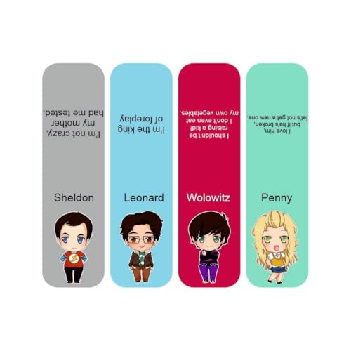 Image of Zesta Magnetic Bookmark Set of 7 | Aesthetic Book Mark for Reading | Cute Anime Bookmarks for Kids, Students | Book Accessories for Novels, Gifts for Readers(Big Bang Theory Bookmark, 9X2.5 Cms)