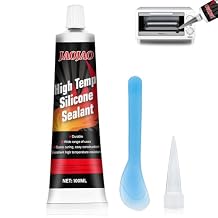 JAOJAO High Temperature Glue for Ovens, Heat Resistant Glue Fireplace Sealant High Temp Caulk Fast Curing Excellent Temperature Resistance for Oven Grill Microwave Engines Exhaust Pipes 100ml, Black