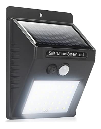 Luminária Solar 30 Leds Arandela com Sensor de Presença Automático Luz Externa de Parede Jardim