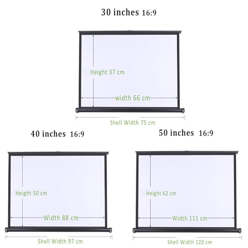 Pantalla de proyección portátil plegable 50 pulgadas 16:9 miniatura 2