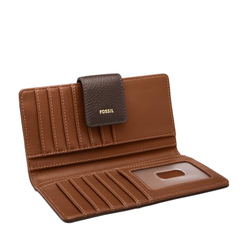 Image of Fossil Women's Logan Leather Wallet RFID Blocking Tab Clutch