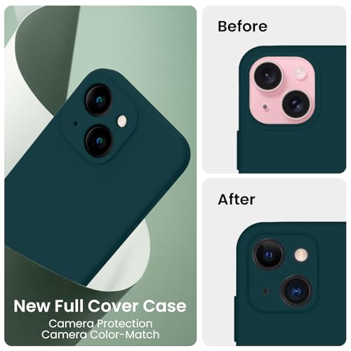 Image of FireNova Designed for iPhone 15 Case, Silicone Upgraded [Camera Protection] Phone Case, Soft Anti-Scratch Microfiber Lining Inside, 6.1 inch, Teal