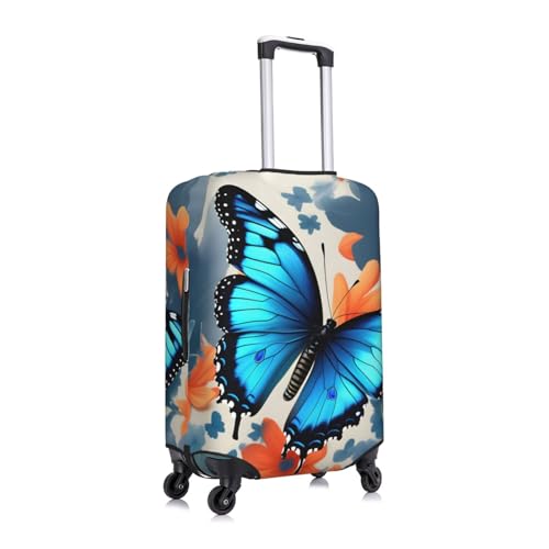 Blue Butterfly Luggage Covers For Suitcase Approved,Suitcase Cover Protector Fit 18-32 InchLuggage3