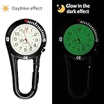 Hicarer 2 Pieces Clip on Quartz Watch Backpack Fob Belt Glow in The Dark Unisex Pocket Watch with White Dial for Doctors Nurses Outdoor Activities - Image 4