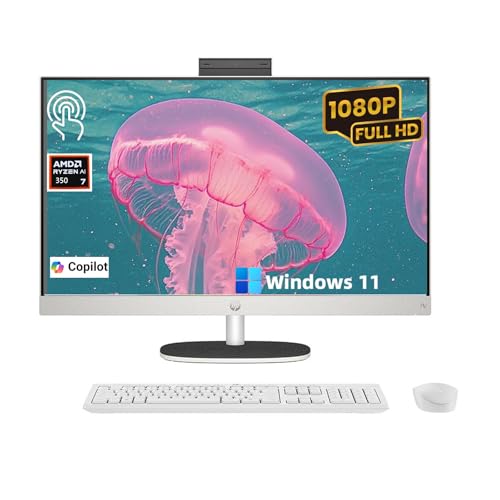 Image of cefesfy Customized Computer, Created Using HP 27 inch Touchscreen All-in-One Desktop Computer - 32G /64B DDR5 RAM, 2 /4T SSD, AMD Ryzen AI 7 350 (Up to 5.0GHz),FHD IPS Display, Windows 11