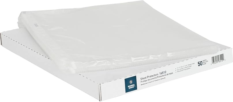 Business Source Heavyweight Top Loading Sheet Protector - Box of 50, Clear, 3.3 mil 16512