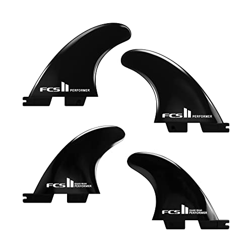 サーフボード フィン Double Tabs Fins 2 ダブルタブフィン 対応 4枚セット 2Performer black+2PQR MED black 黒 青