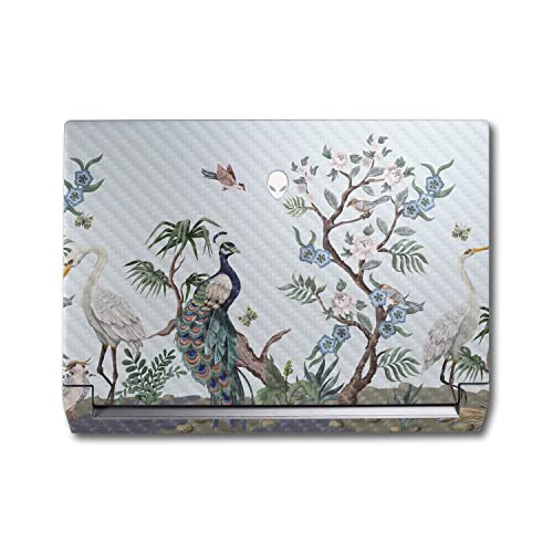 Image of MightySkins Carbon Fiber Skin Compatible with Alienware M17 R5 (2022) Full Wrap Kit - Chinoiserie Fabric | Protective, Durable Textured Carbon Fiber Finish | Easy to Apply | Made in The USA