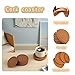 6-Pack Cork Coasters, 4 Inch Absorbent Reusable Beverage Coasters with Lip, Heat Resistant Non-Slip Cup Pads for Glasses Mugs, Natural Wood Table Protectors