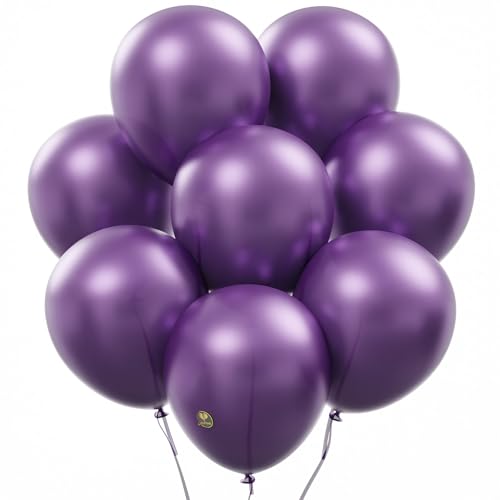 Image of AFTERLOON Biodegradable Natural Rubber Latex Mini Balloons 50 pcs Pearlized Purple 5 Inch, Plastic-Free Alternative Pearlescent Durable Thickened Extra Strong Helium Float, Arch Wedding Decor