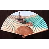 ファッション小物 扇子 世界文化遺産 敦煌莫高窟 平山郁夫 開いた状態の形状：横38㎝ 縦22㎝ 厚2.3㎝