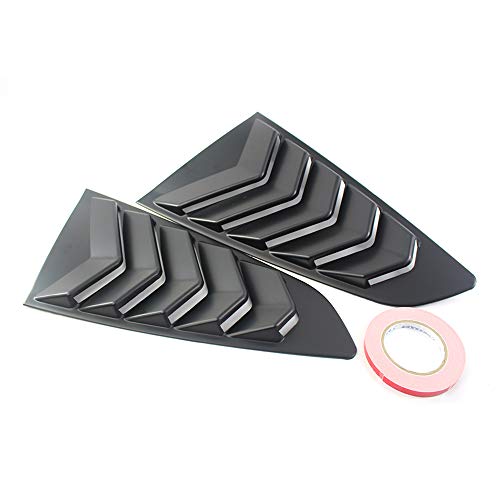 Zwbfu 1 par de janela lateral preta 1/4 de substituição da tampa da veneziana para Ford Mustang 2015