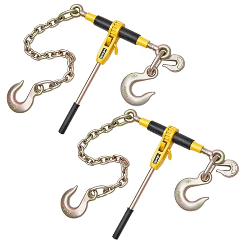 Image of VEVOR Ratchet Chain Binder, 9200 lbs Working Load, Chain Binders Compatible with 3 /8 in - 1 /2 in Chains, Heavy Duty Ratchet Load Binder with Handles for Truck, Tie Down, Hauling, Towing, Logging