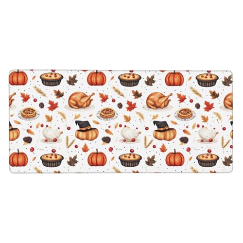 Tapis de souris de jeu imprimé Jour de Thanksgiving cadeau bureau