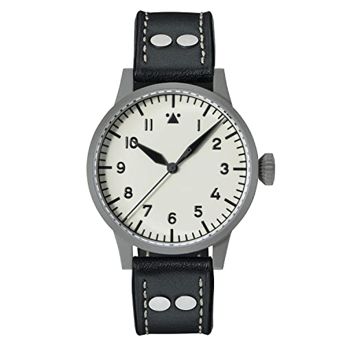 Laco Fliegeruhr mit Leuchtzifferblatt, Automatikuhr, Edelstahlgehäuse, Saphirglas, wasserdicht, Made in Germany