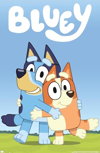 Image of Bluey - Hug Wall Poster, 34L" x 22.4W", Unframed Version