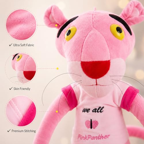 Image of Pink Panther Plush Soft Toy 40 CM for Kids, Ultra Soft Stuffed Cartoon Plush Doll, Premium Cuddly Plush Animal for Boys & Girls, Birthday Gift, Room Decor & Sleeping Companion