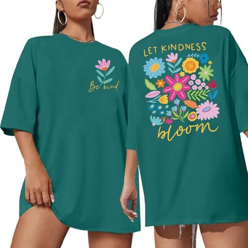 Kindness Shirt for Women Teachers Let Kindness Bloom Vintage Flower Be Kind Graphic Tee Top