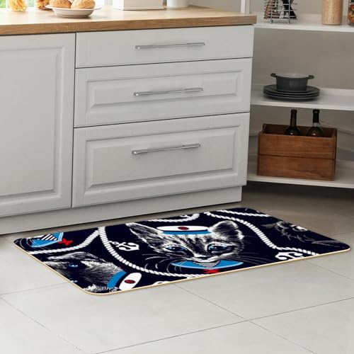 Tapis de cuisine absorbant lot de 2 lavables avec envers de sol antidérapant