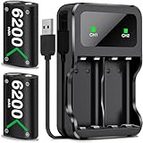 Mehrere Lademodi: 2 x 5520 mWh Xbox-Akku für X Box One/S/X/Elite Controller, tragbarer Xbox-Zubehör-Controller-Akku für Xbox Serie X/S mit LED-Anzeige